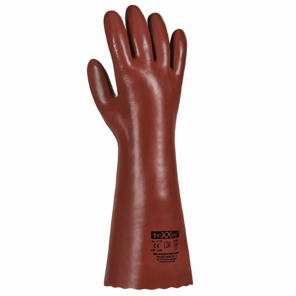 PVC-Handschuhe, rotbraun 45 cm