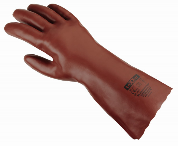 PVC-Handschuhe, rotbraun 35 cm